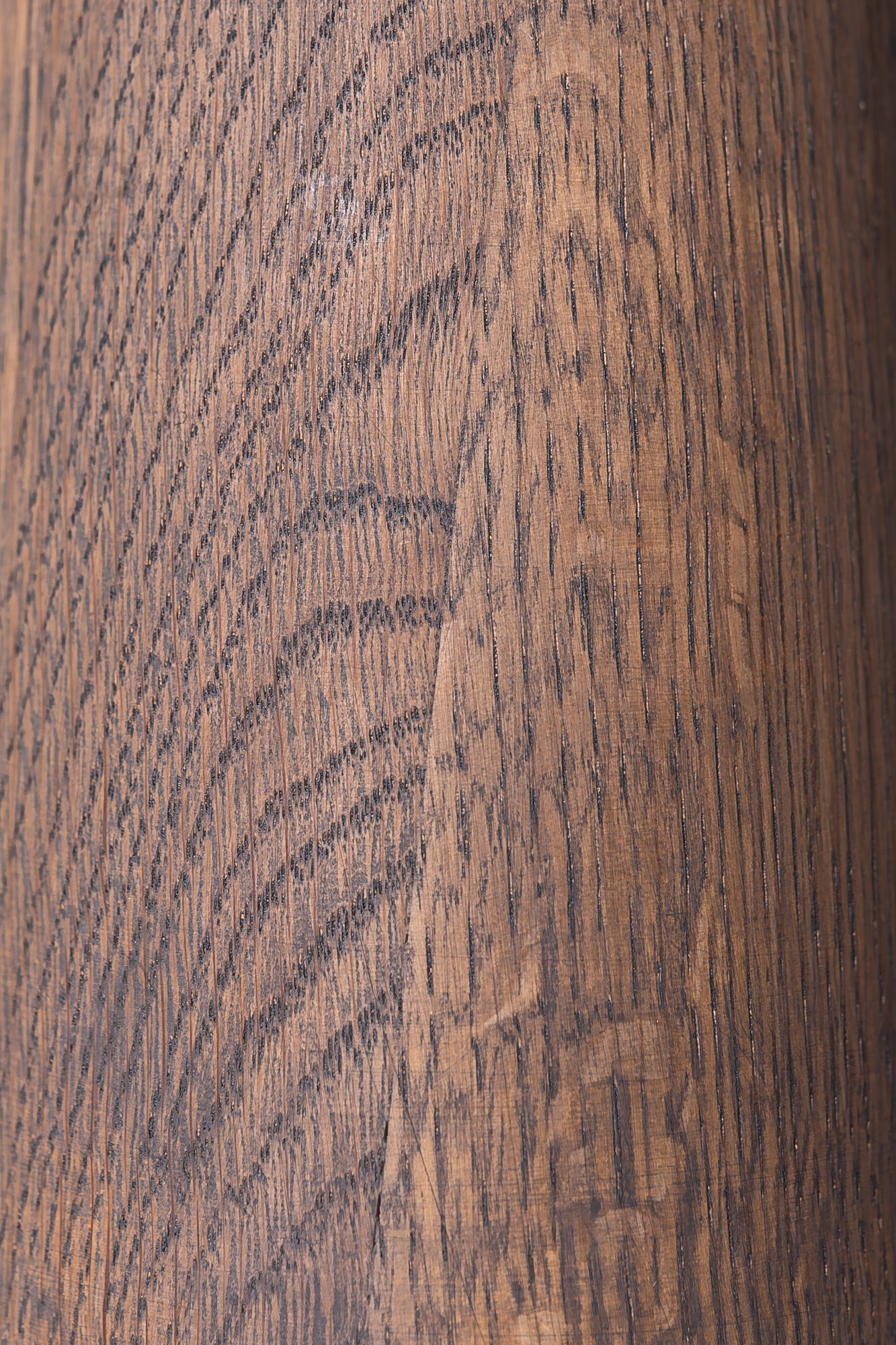 Carved Oak Lamp Base in Ash Grey