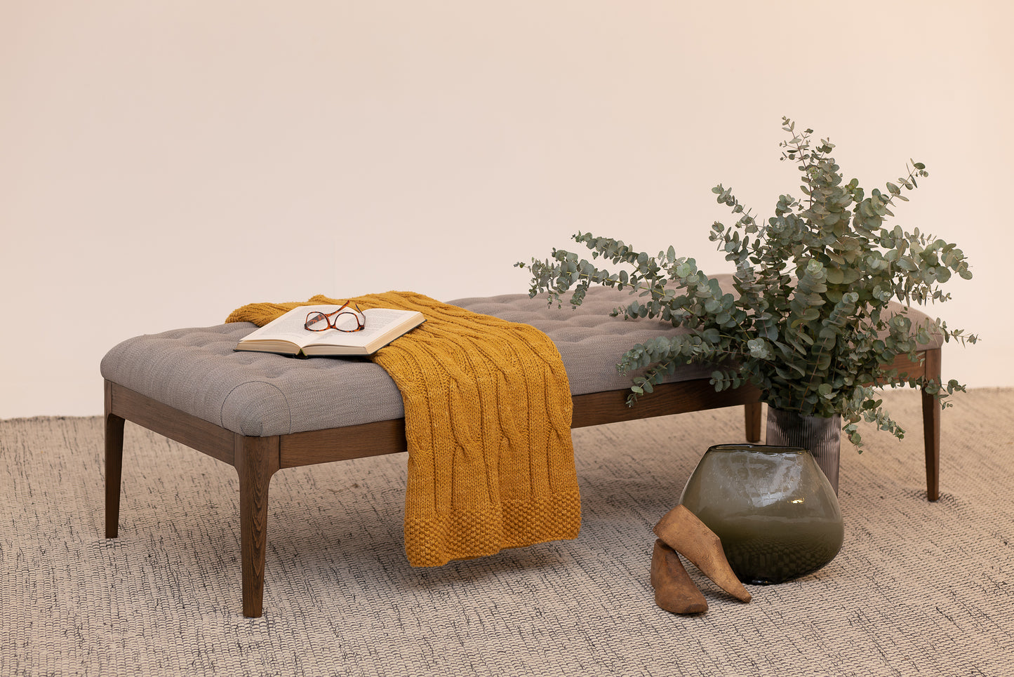 Traditional 100% Cotton Honey Chunky Cable-knit Throw
