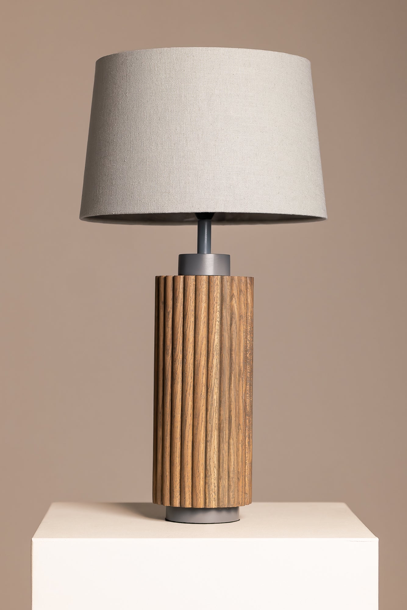 Tapered Drum 100% Cotton Lamp Shade in Zinc