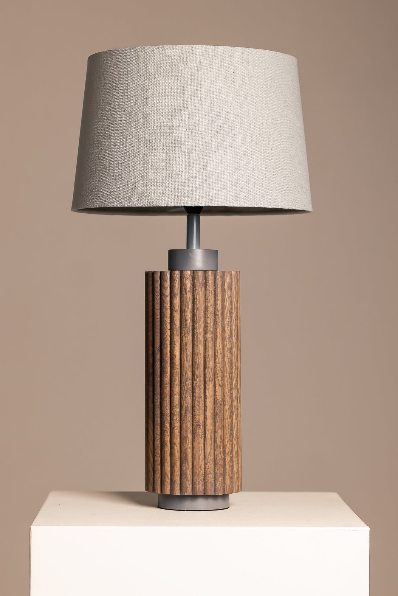 Tapered Drum 100% Cotton Lamp Shade in Zinc