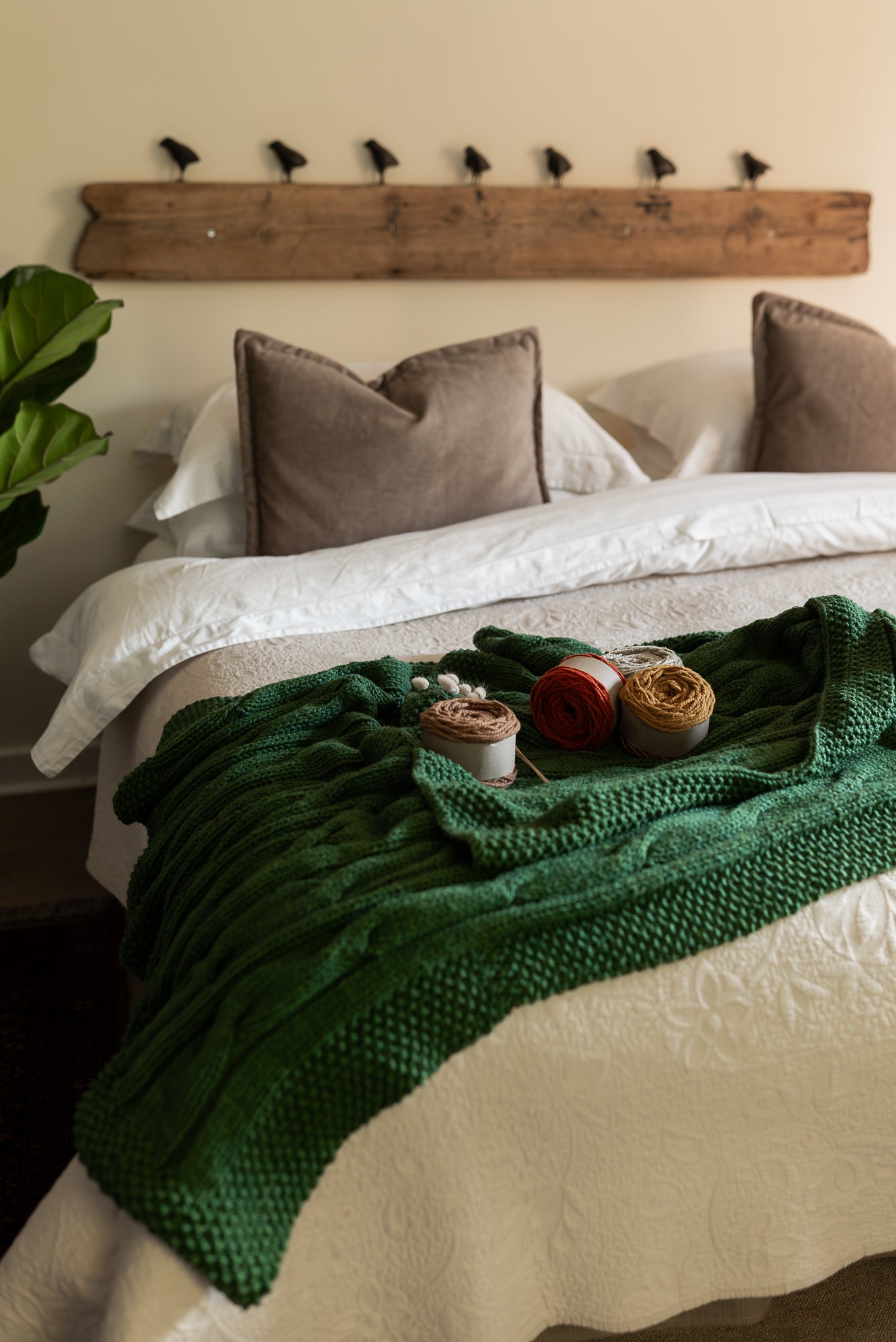 Traditional 100% Cotton Forest Chunky-knit Throw