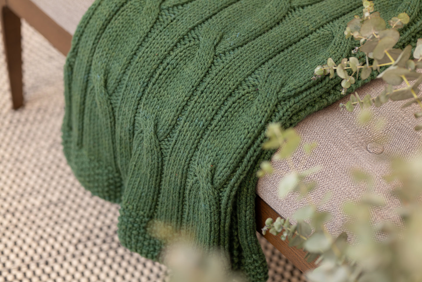 Traditional 100% Cotton Forest Chunky-knit Throw