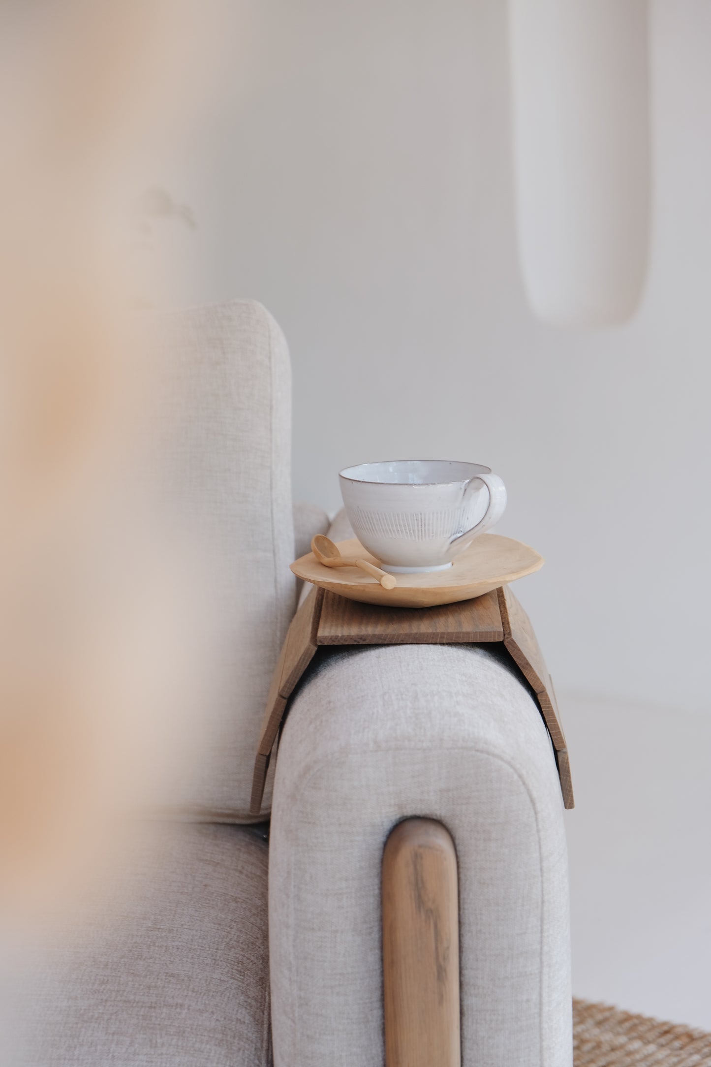 Armrest Tray in Ash Grey