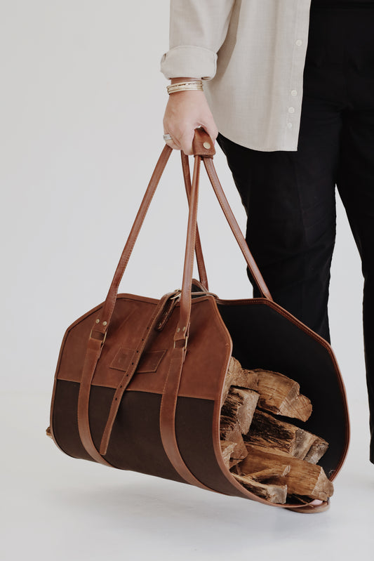 LYBL Leather & Canvas LogLift, in Wild-olive