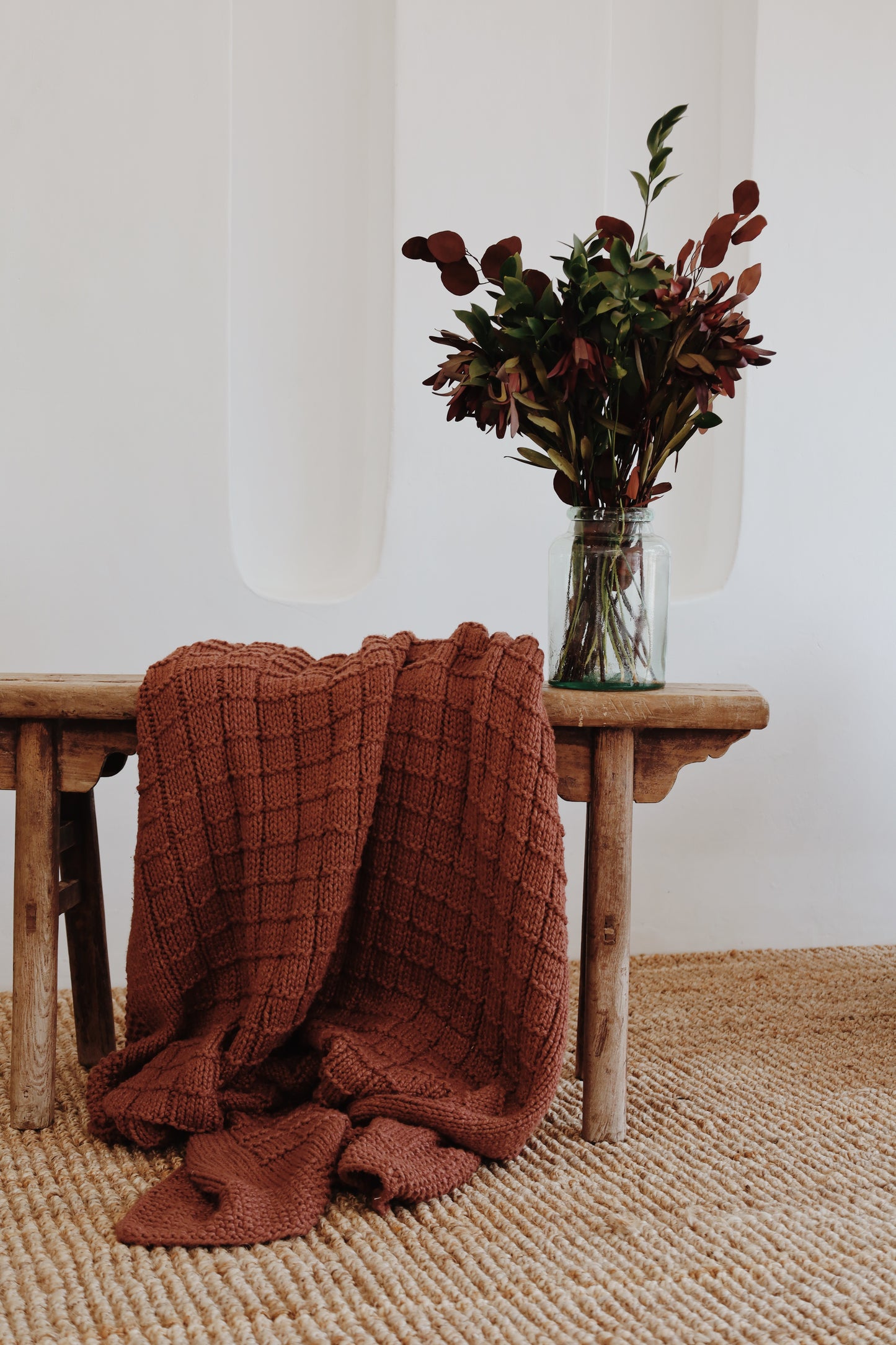 Traditional 100% Cotton Protea Checker Weave Throw