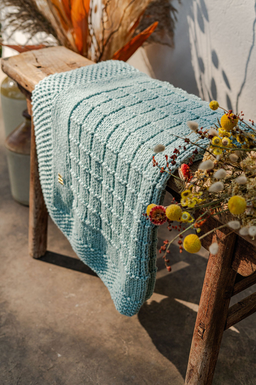 Heritage Baby Blanket in Seafoam