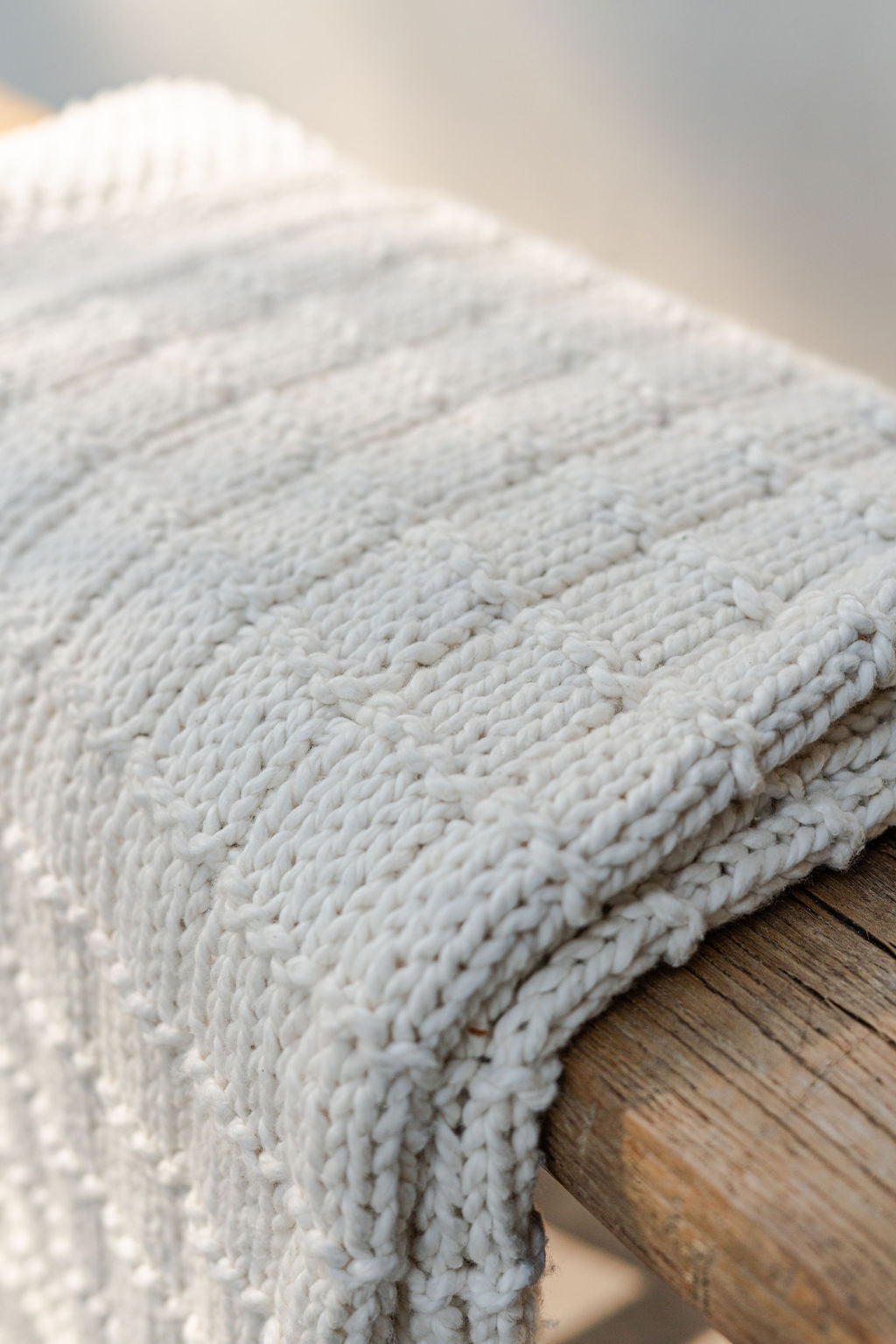 Traditional 100% Cotton Oatmeal Checker Weave Throw
