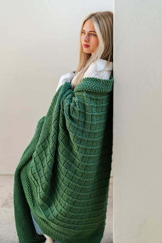 Traditional 100% Cotton Forest Checker Weave Throw